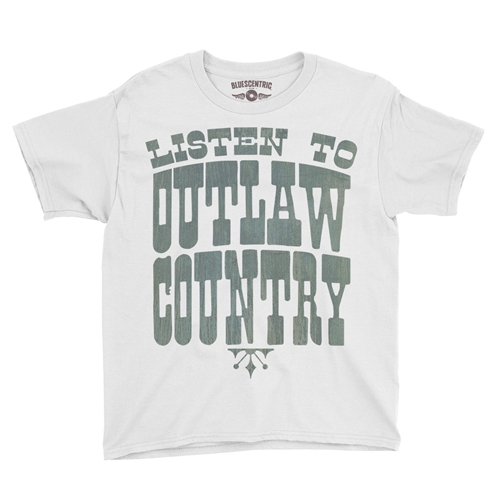 Listen to Outlaw Country Youth T-Shirt - Lightweight Vintage Children - youthwhite