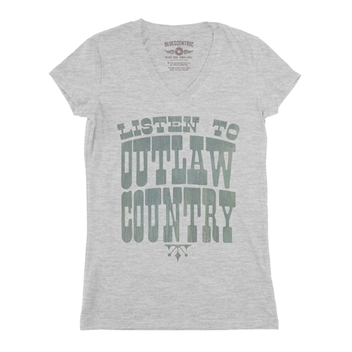 Listen to Outlaw Country V-Neck T Shirt - Women