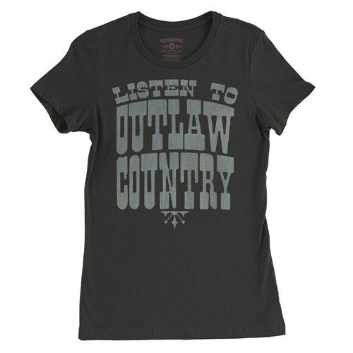 Listen to Outlaw Country Ladies T Shirt - Relaxed Fit - ladiesvintageblack