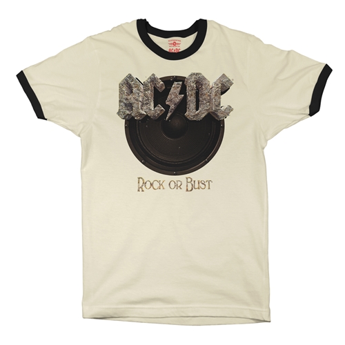 AC/DC Rock or Bust Ringer T-Shirt - ringernaturalblacktrim