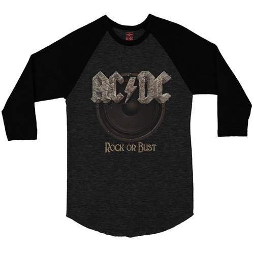 AC/DC Rock or Bust Baseball T-Shirt - raglanblackblacksleeve