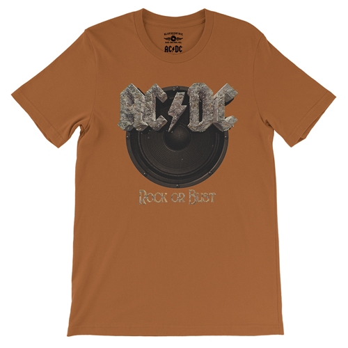 AC/DC Rock or Bust T-Shirt - Lightweight Vintage Style - vintageburntorange