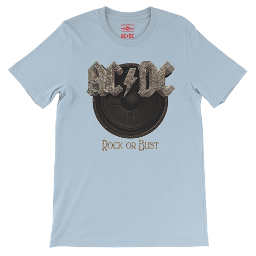 AC/DC Rock or Bust T-Shirt - Lightweight Vintage Style - vintagethrowbackblue