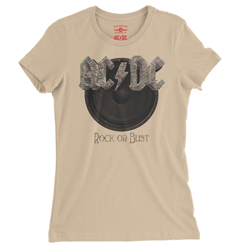 AC/DC Rock or Bust Ladies T Shirt - Relaxed Fit - ladiessanddune