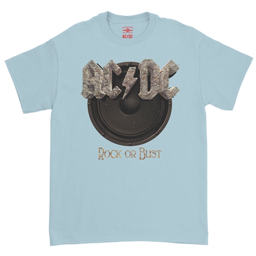 AC/DC Rock or Bust T-Shirt - Classic Heavy Cotton - classiclightblue