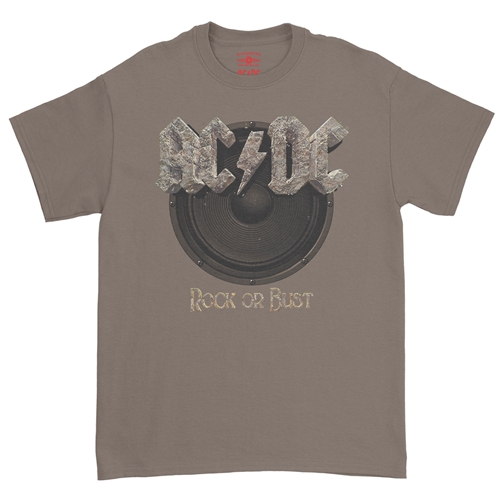 AC/DC Rock or Bust T-Shirt - Classic Heavy Cotton - classictaupe