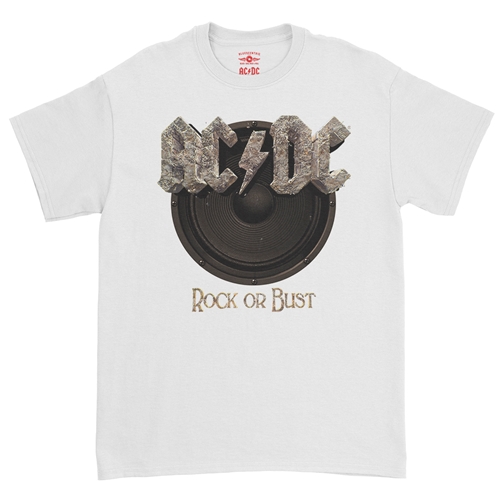 AC/DC Rock or Bust T-Shirt - Classic Heavy Cotton - classicwhite