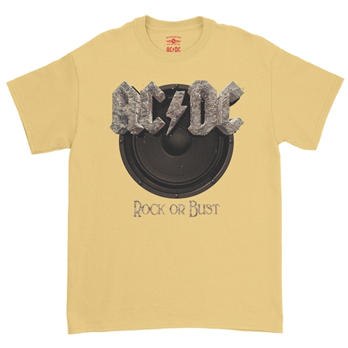 AC/DC Rock or Bust T-Shirt - Classic Heavy Cotton - classicyellow