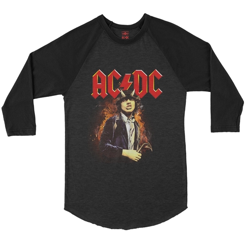 AC/DC Angus Baseball T-Shirt - raglanblackblacksleeve