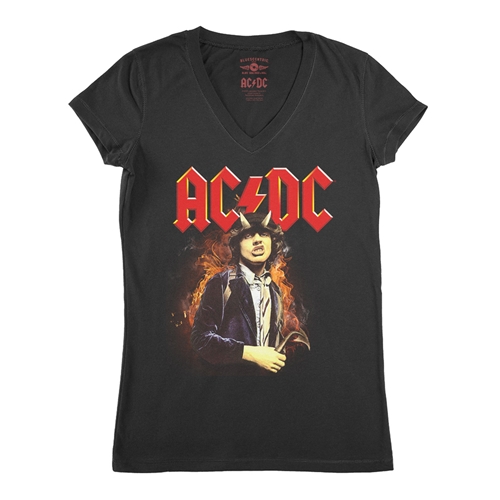 AC/DC Angus V-Neck T Shirt - Women