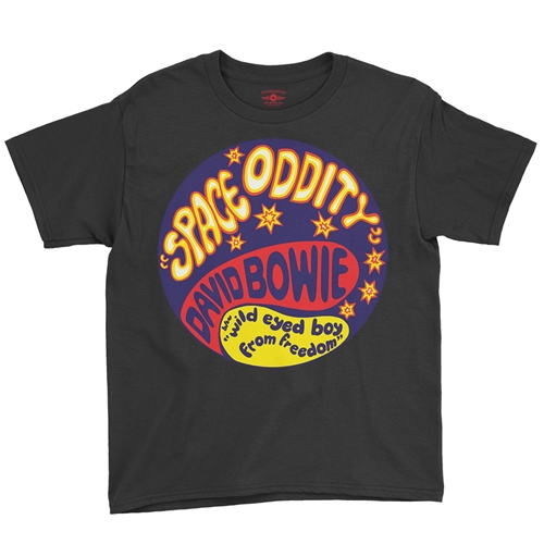 David Bowie Space Oddity Youth T-Shirt - Lightweight Vintage Children - youthblack