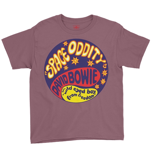 David Bowie Space Oddity Youth T-Shirt - Lightweight Vintage Children - youthheathermaroon