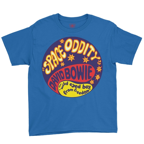David Bowie Space Oddity Youth T-Shirt - Lightweight Vintage Children - youthroyalblue