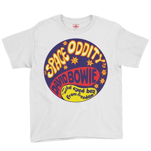 David Bowie Space Oddity Youth T-Shirt - Lightweight Vintage Children - youthwhite