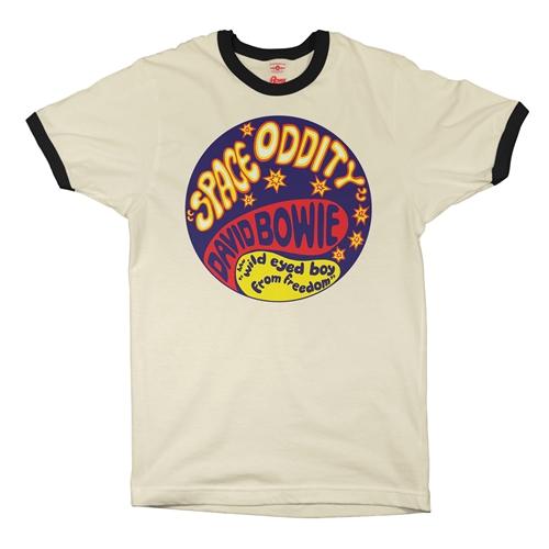 David Bowie Space Oddity Ringer T-Shirt - ringernaturalblacktrim