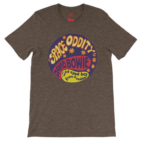 David Bowie Space Oddity T-Shirt - Lightweight Vintage Style - vintageheatherbrown