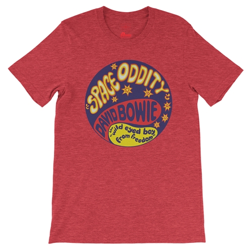 David Bowie Space Oddity T-Shirt - Lightweight Vintage Style - vintageheatherred