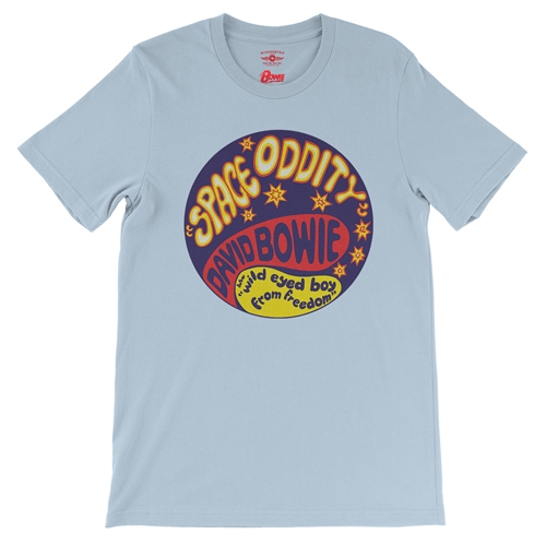 David Bowie Space Oddity T-Shirt - Lightweight Vintage Style - vintagethrowbackblue