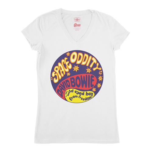 David Bowie Space Oddity V-Neck T Shirt - Women