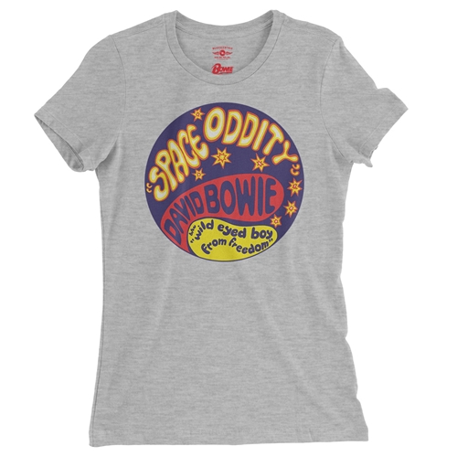 David Bowie Space Oddity Ladies T Shirt - Relaxed Fit - ladiesathleticheather