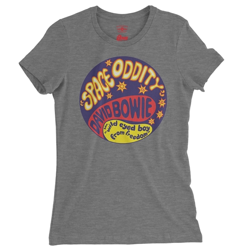 David Bowie Space Oddity Ladies T Shirt - Relaxed Fit - ladiesdeepheather