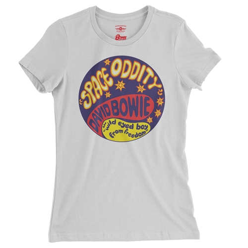 David Bowie Space Oddity Ladies T Shirt - Relaxed Fit - ladieswhite