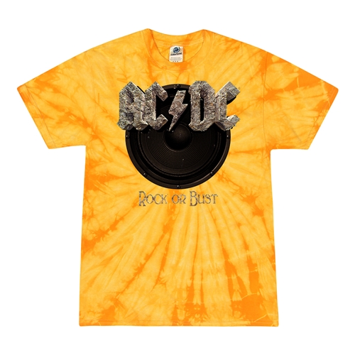 AC/DC Rock or Bust Tie-Dye T-Shirt - Yellow