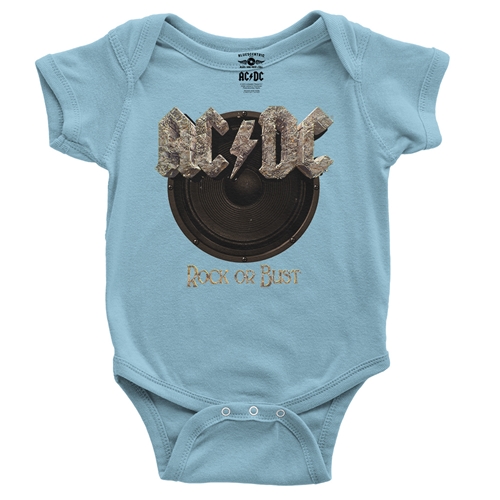 AC/DC Rock or Bust Baby Onesie - babyblue