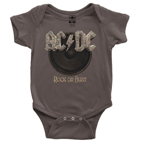 AC/DC Rock or Bust Baby Onesie - babybrown