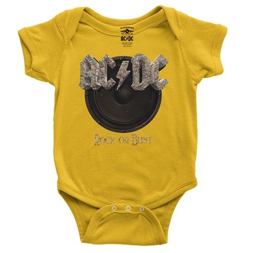 AC/DC Rock or Bust Baby Onesie - babyyellow