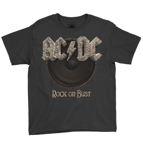 AC/DC Rock or Bust Youth T-Shirt - Lightweight Vintage Children - youthblack