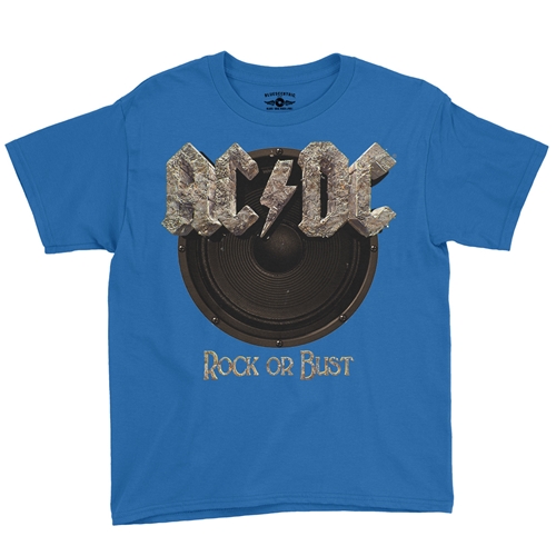 AC/DC Rock or Bust Youth T-Shirt - Lightweight Vintage Children - youthroyalblue