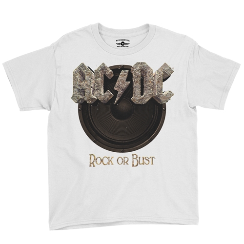 AC/DC Rock or Bust Youth T-Shirt - Lightweight Vintage Children - youthwhite
