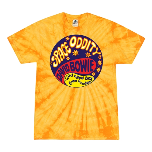 David Bowie Space Oddity Tie-Dye T-Shirt - Yellow