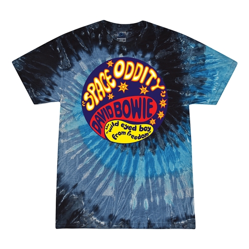 David Bowie Space Oddity Tie-Dye T-Shirt - Blue