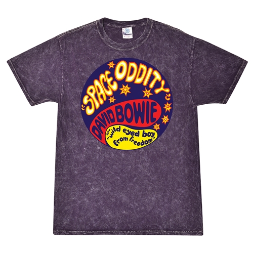 David Bowie Space Oddity T-Shirt - Purple Mineral Wash