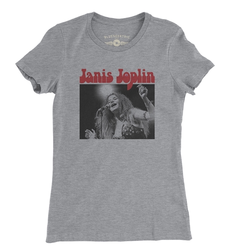 Peace Janis Joplin Vintage Concert Ladies T Shirt - Relaxed Fit - ladiesathleticheather