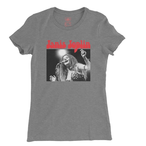 Peace Janis Joplin Vintage Concert Ladies T Shirt - Relaxed Fit - ladiesdeepheather