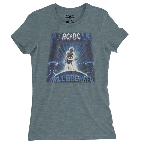 AC/DC Ballbreaker Ladies T Shirt - Relaxed Fit - ladiesheatherdeepteal