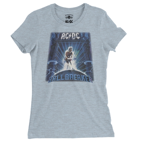 AC/DC Ballbreaker Ladies T Shirt - Relaxed Fit - ladiesheatherprismblue