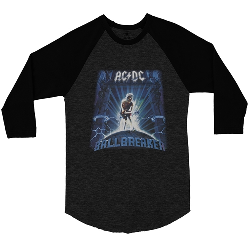 AC/DC Ballbreaker Baseball T-Shirt - raglanblackblacksleeve