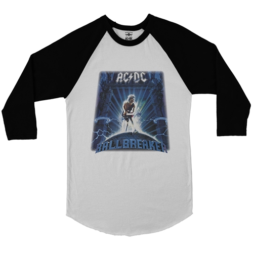 AC/DC Ballbreaker Baseball T-Shirt - raglanwhiteblacksleeve