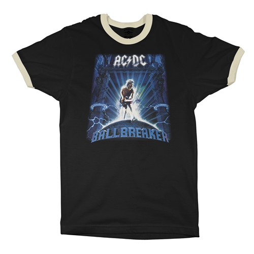 AC/DC Ballbreaker Ringer T-Shirt - ringerblackcreamtrim