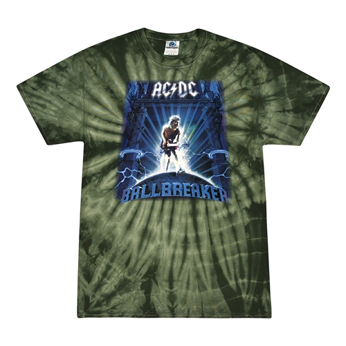 AC/DC Ballbreaker Tie-Dye T-Shirt - Green
