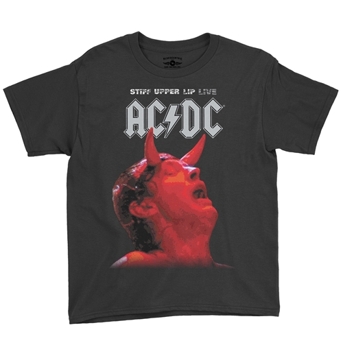 AC/DC Stiff Upper Lip Live Youth T-Shirt - Lightweight Vintage Children - youthblack