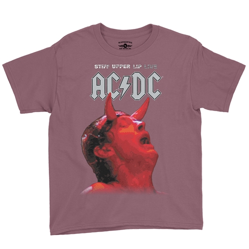 AC/DC Stiff Upper Lip Live Youth T-Shirt - Lightweight Vintage Children - youthheathermaroon