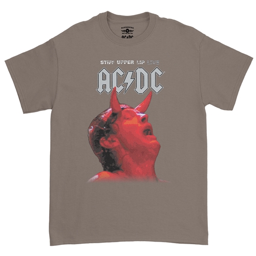 AC/DC Stiff Upper Lip Live T-Shirt - Classic Heavy Cotton - classictaupe