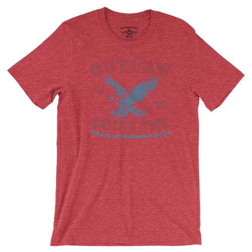 Outlaw Country T-Shirt - Lightweight Vintage Style - vintageheatherred