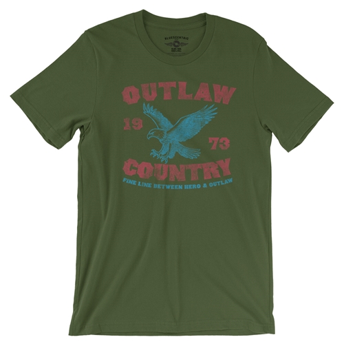 Outlaw Country T-Shirt - Lightweight Vintage Style - vintageolive