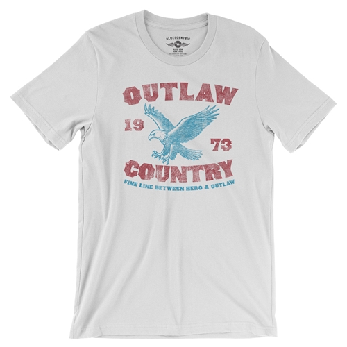 Outlaw Country T-Shirt - Lightweight Vintage Style - vintagewhite